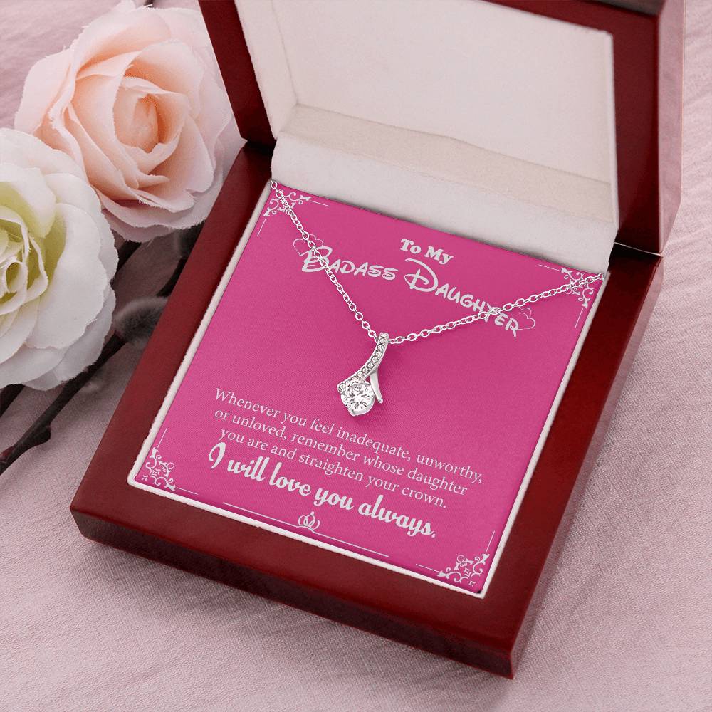To My Badass Daughter ?? White Gold Pendant. ?? Alluring Beauty Necklace