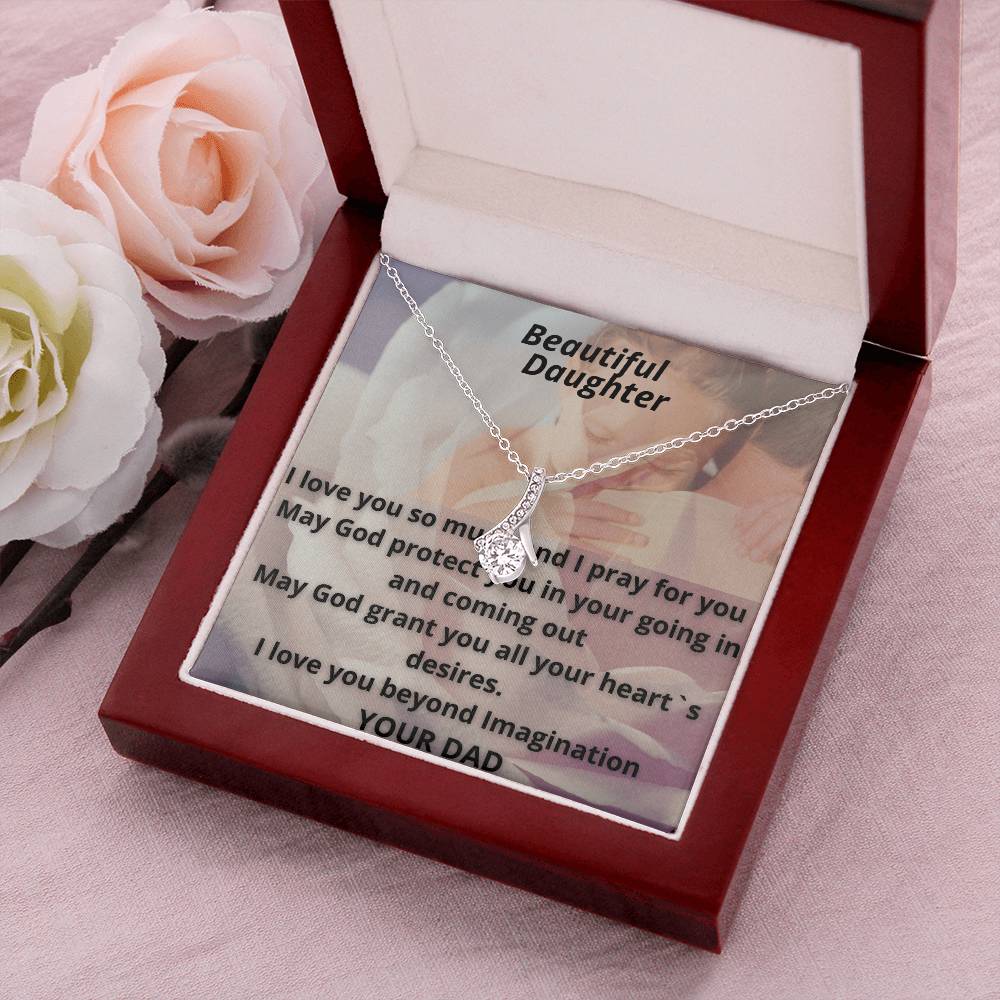 An Alluring Beautiful Daughter High Quality Luxury Necklace From Dad To Daughter With Love. This Includes A Prayer For Your Daughter. Alluring Beauty Necklace