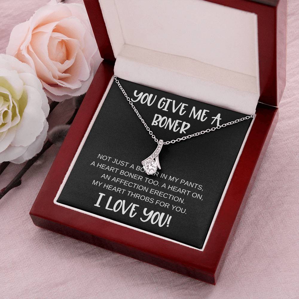 You Give Me A Boner Best seller Alluring Necklace Funny anniversary birthday gifts for soulmate Alluring Beauty Necklace