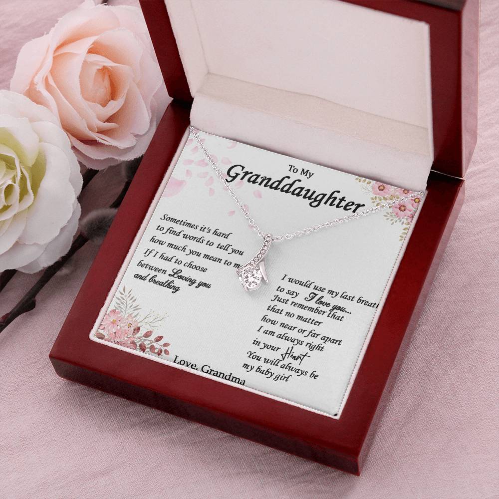 Alluring Necklace With Message Card For Granddaughter From Grandma Alluring Beauty Necklace