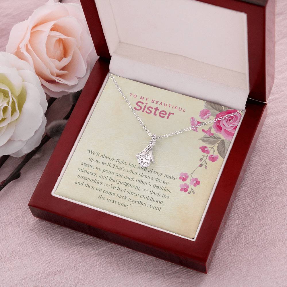 Personalised Gift For A Sister Big Sis Little Sis Gift Idea  Wedding Gift For Sister Birthday Gift Idea For Sister Alluring Beauty Necklace