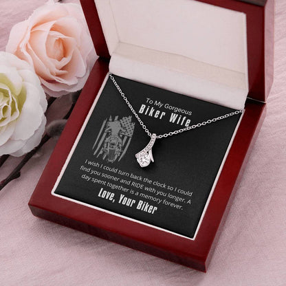 Biker Wife Ride With You Longer Necklace Alluring Beauty Necklace