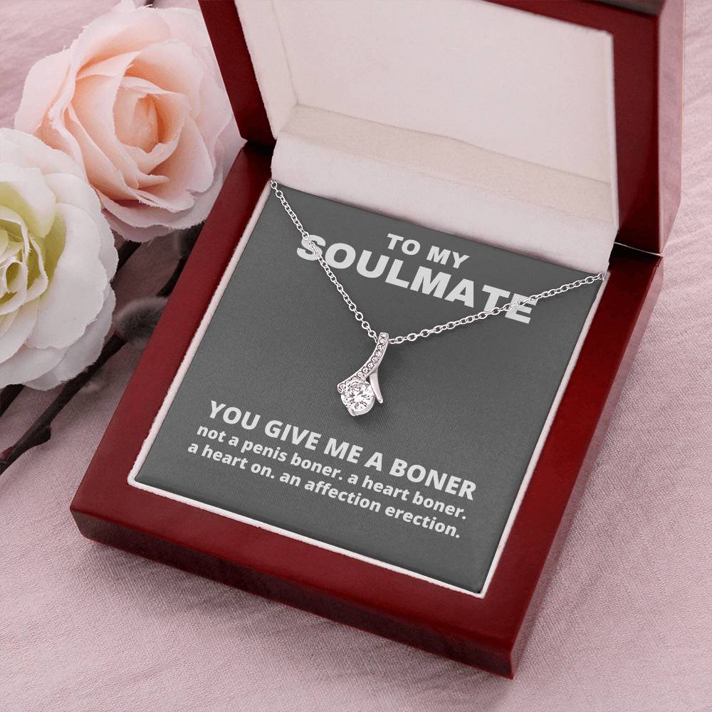 You Give Me A Boner Necklace - Funny Gag Gifts For My Soulmate - Funny Christmas Gifts - Gag Gift For Her Alluring Beauty Necklace