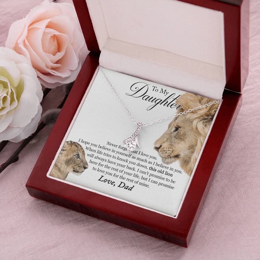 To My Daughter - This Old Lion Will Always Have Your Back Alluring Beauty Necklace