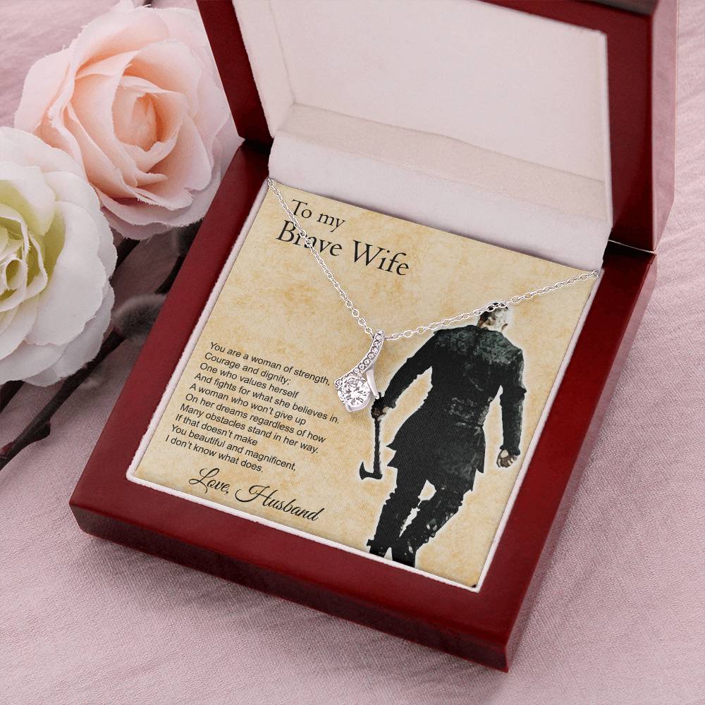 To My Brave Wife Alluring Beauty Necklace