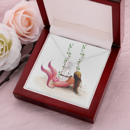 Pink Mermaid Lovers Bling Art Necklace Alluring Beauty Magical Birthday Or Christmas Gift For Her Alluring Beauty Necklace