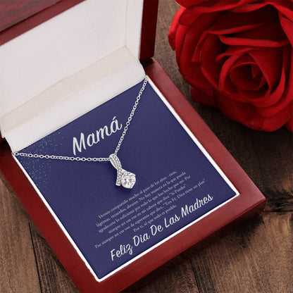 Ribbon Sparkly Pendant Alluring Beauty Necklace