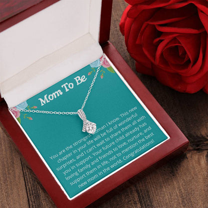 Mom To Be Sparkly Pendant Alluring Beauty Necklace