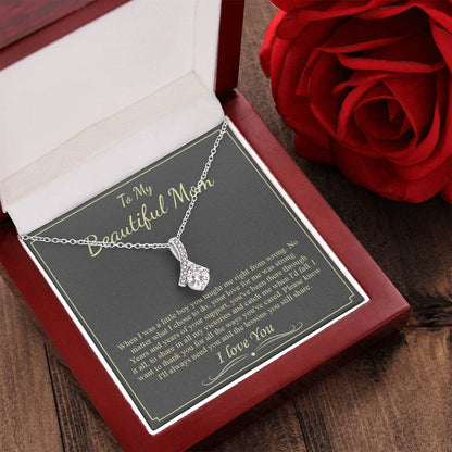 To My Beautiful Mom Necklace Mom Birthday Gift Mother's Day Gift Necklace For Mom From Son Alluring Beauty Necklace
