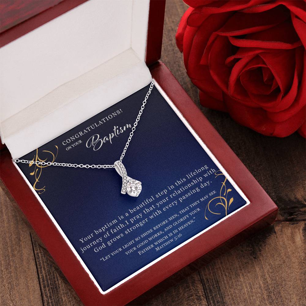 Adult Baptism - Ribbon Alluring Beauty Necklace