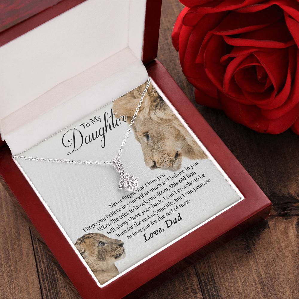 To My Daughter - This Old Lion Will Always Have Your Back Alluring Beauty Necklace