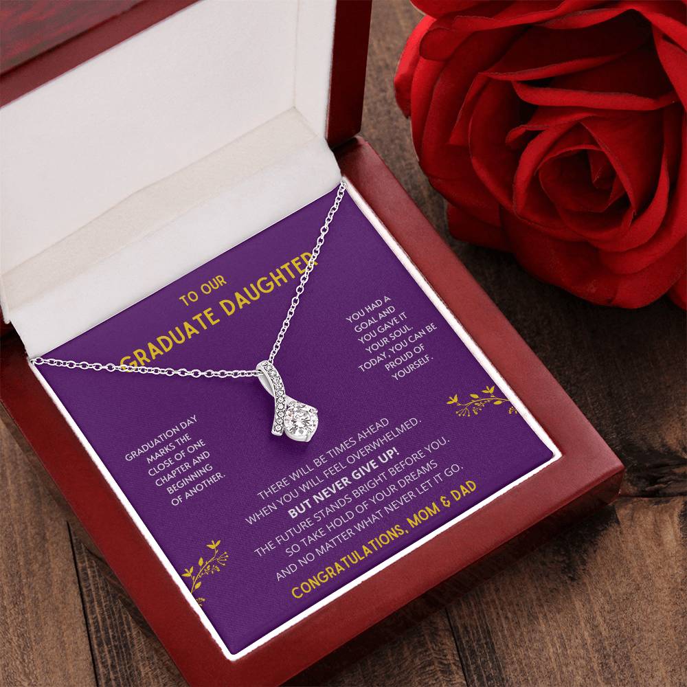 The Future Stands Bright Before You! Graduate Daughter - Necklace College Graduation Gift For Her High School Senior Graduation Alluring Beauty Necklace