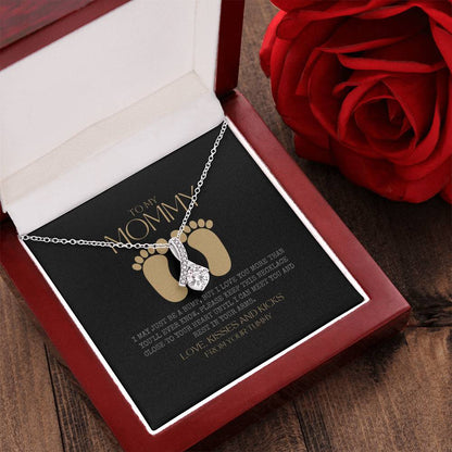 Baby Shower Gift New Mommy Necklace Pregnant Wife Gift To My Mommy I May Just Be A Bump Alluring Beauty Necklace