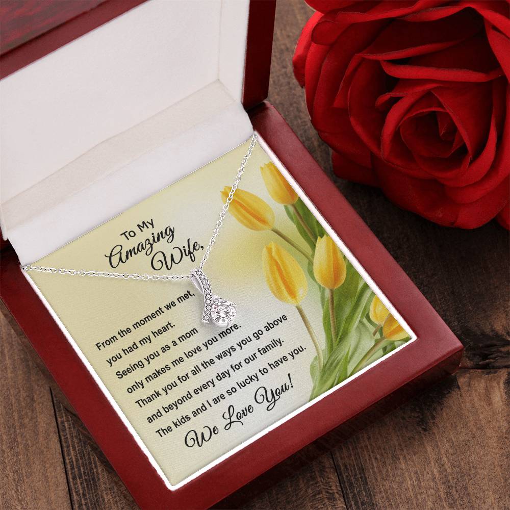 Amazing Wife - The Kids And I Are So Lucky - Yellow Tulips Allure Necklace Alluring Beauty Necklace