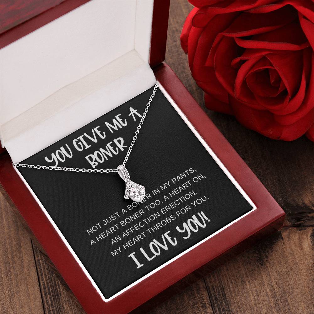 You Give Me A Boner Best seller Alluring Necklace Funny anniversary birthday gifts for soulmate Alluring Beauty Necklace