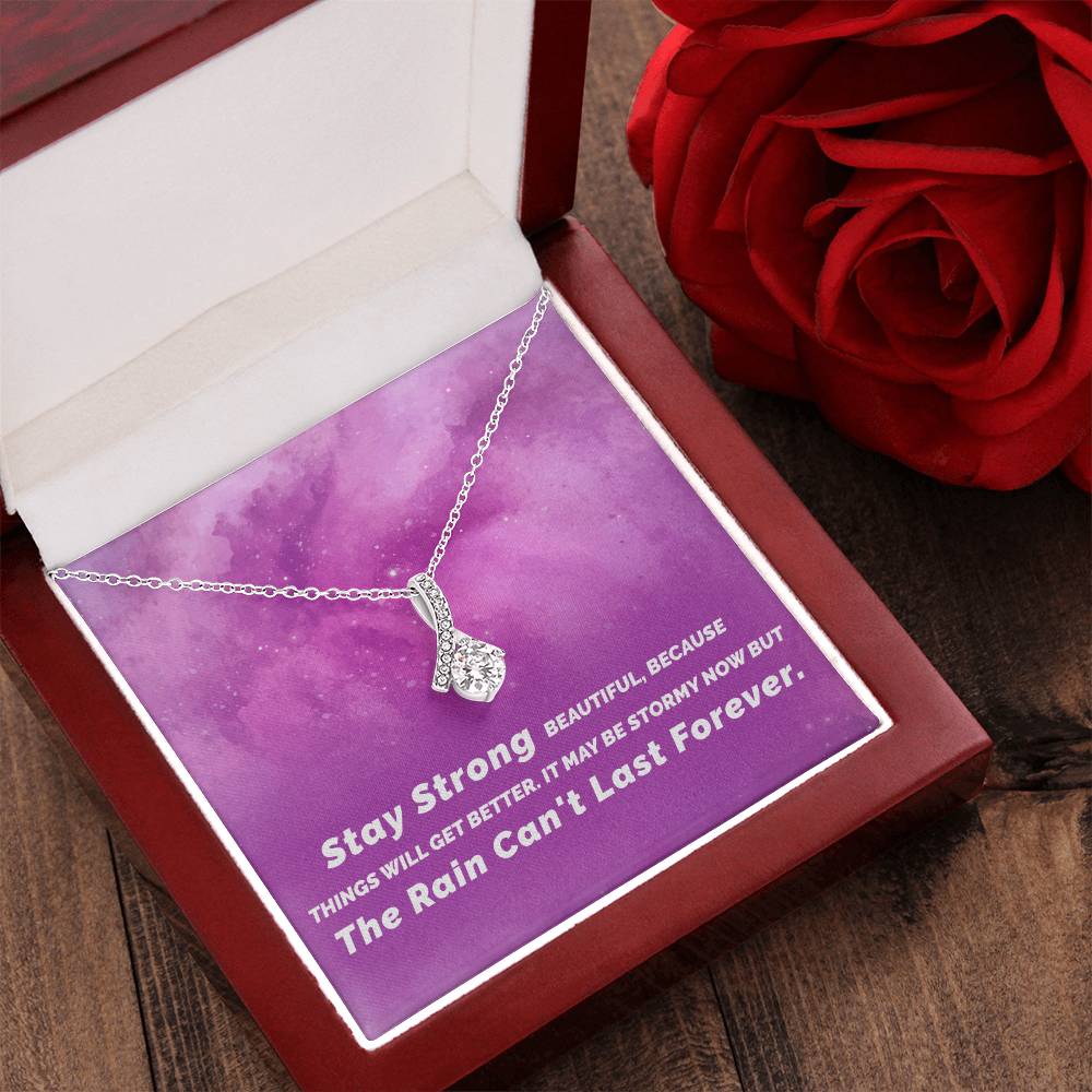 Stay Strong Beautiful Necklace Pendant - Gift For Friend Girlfriend Jewelry Alluring Beauty Necklace