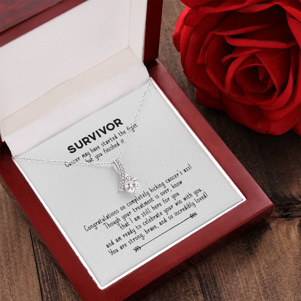 Cancer Survivor Ribbon Necklace Alluring Beauty Necklace