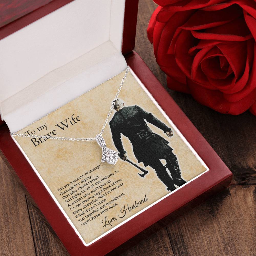 To My Brave Wife Alluring Beauty Necklace