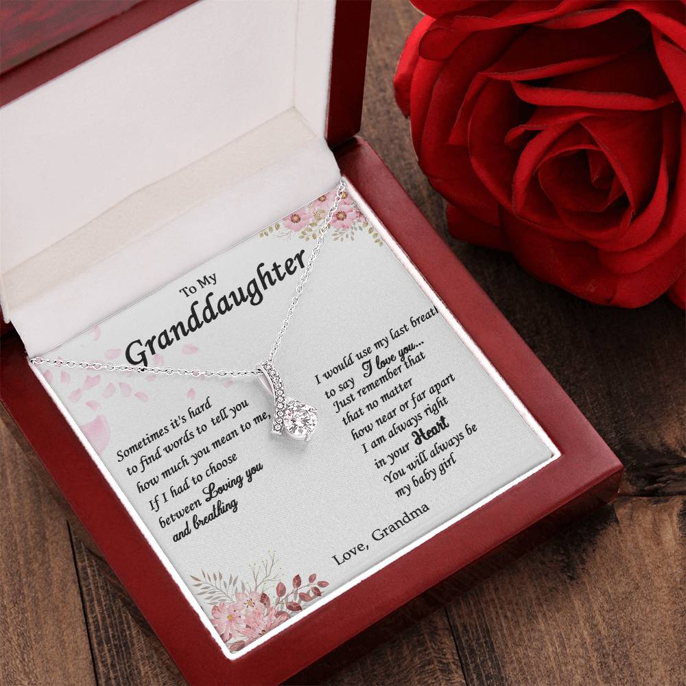 Alluring Necklace With Message Card For Granddaughter From Grandma Sh04 Alluring Beauty Necklace