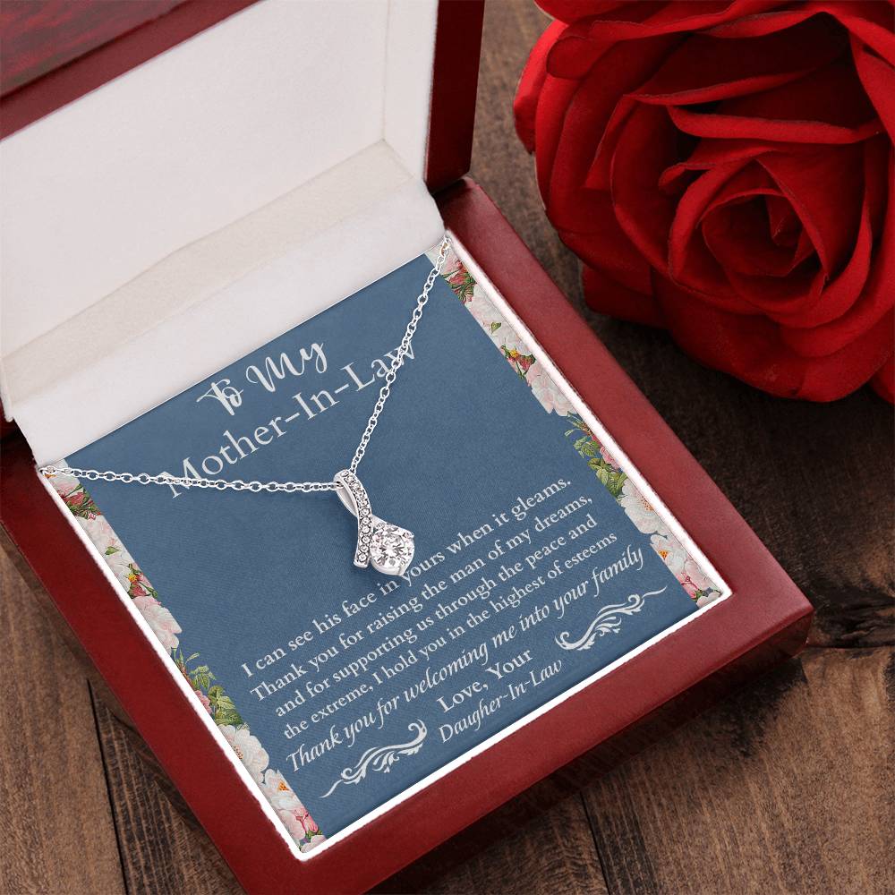 Gift For Mother-In-Law - I Can See His Face In Yours - Alluring Alluring Beauty Necklace